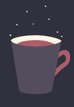 Advent calendar. Christmas print. The cute color cup. Kitchen doodle vector illustration. Design for hiliday card, posterのイラスト素材