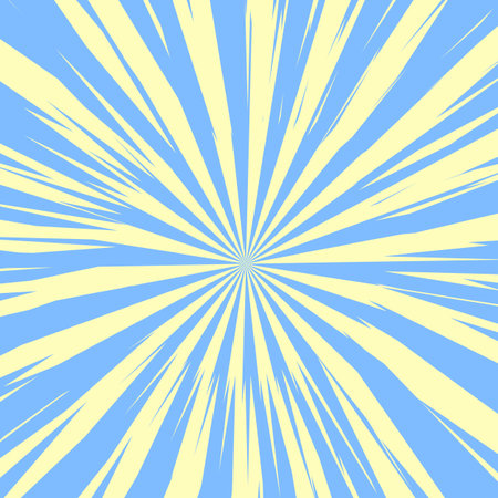 Pop art radial colorful comics book magazine cover. Striped orange digital background. Cartoon funny retro pattern strip mock up. Vector halftone illustration. Sunburst, starburst shapeのイラスト素材