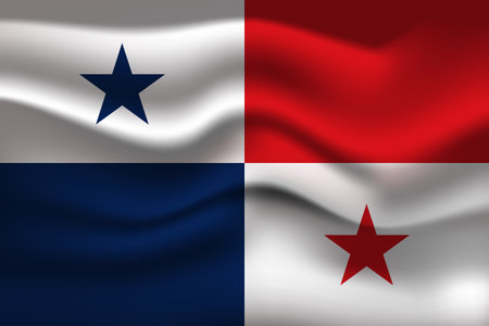 Flag of Panama. National symbol in official colors. Template icon. Abstract vector backgroundのイラスト素材