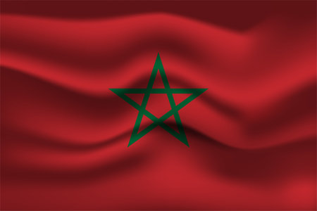 Flag of Morocco. Moroccan national symbol in official colors. Template icon. Abstract vector backgroundのイラスト素材