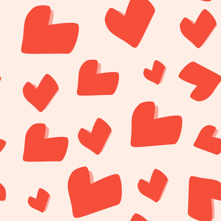 Seamless pattern with hearts. Template holiday vector illustration. Design for card, postcard,...