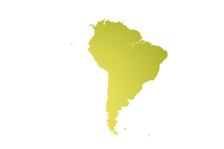 Map of South America, sign silhouette. World Map Globe. Vector Illustration isolated on transparent...