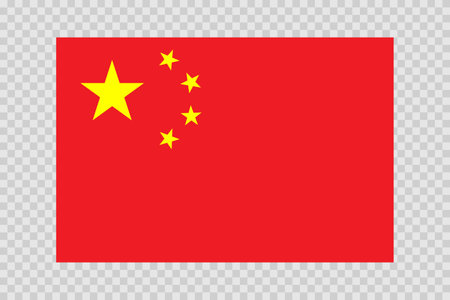 Flag of China. Chinese national symbol in official colors. Template icon. Abstract vector backgroundのイラスト素材
