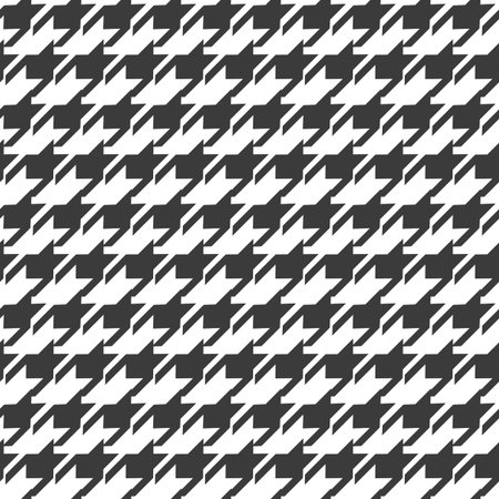 Geometric black and white seamless pattern with pied-de-poule ornament. Monochrome graphic repeating...