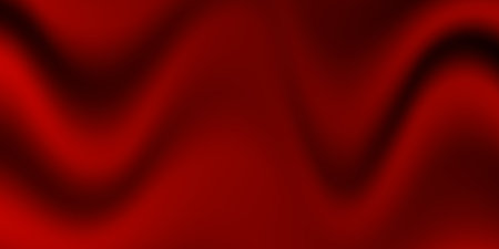Silk red background. Abstract vector pattern with copy space. Liquid wave texture, smooth drapery wallpaper. Wedding fabric, satin. Wavy design for banner, card, postcard, backdropのイラスト素材
