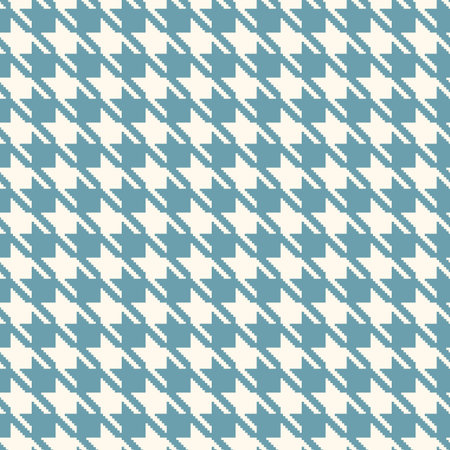 Geometric blue and white seamless pattern with pied-de-poule ornament. Monochrome graphic repeating...