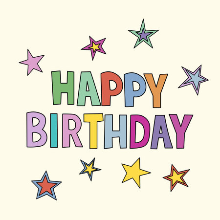 Happy Birthday vector background. Lettering invitation or greeting card. Vector illustrationのイラスト素材
