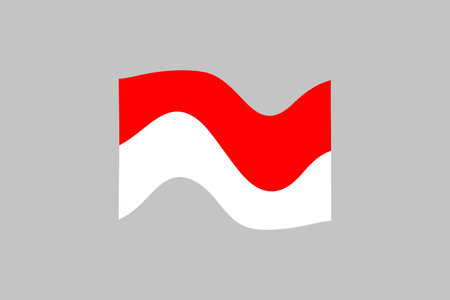 Flag of Indonesia. Indonesian national symbol in official colors. Template icon. Abstract vector backgroundのイラスト素材