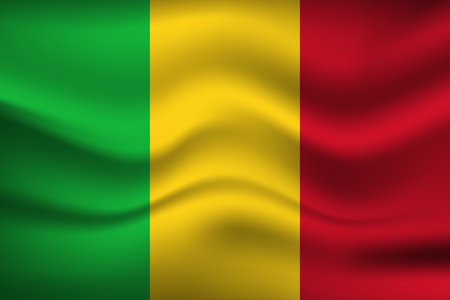 Flag of Mali. National symbol in official colors. Template icon. Abstract vector backgroundのイラスト素材