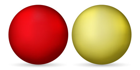 Set with glass colorful balls. Glossy realistic ball, 3D abstract vector illustration highlighted on a white background. Big metal bubble with shadowのイラスト素材