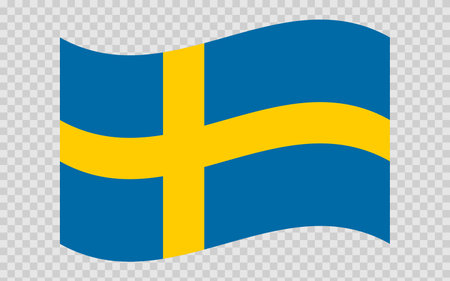 Flag of Sweden. Swedish national symbol in official colors. Template icon. Abstract vector backgroundのイラスト素材