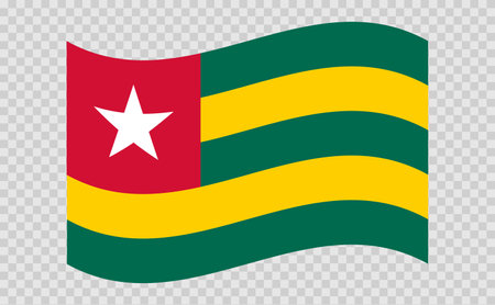Flag of Togo. National symbol in official colors. Template icon. Abstract vector backgroundのイラスト素材