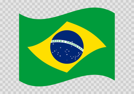 Flag of Brazil. Brazilian national symbol in official colors. Template icon. Abstract vector backgroundのイラスト素材