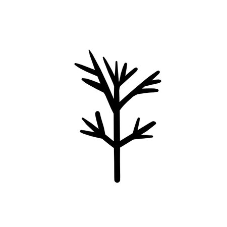 Black and white template tree icon. Vector symbol sign isolated on white background. Trees flat line icons set. Plants, landscape design. Business idea conceptのイラスト素材