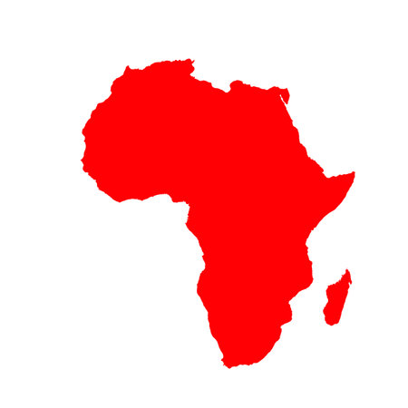 Map of Africa, sign silhouette. World Map Globe. Vector Illustration isolated on transparen background. African continentのイラスト素材