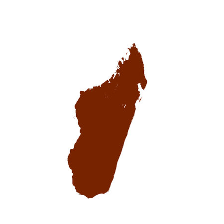 Map of MadagasÑar, sign silhouette. World Map Globe. Vector Illustration isolated on white background. African continentのイラスト素材
