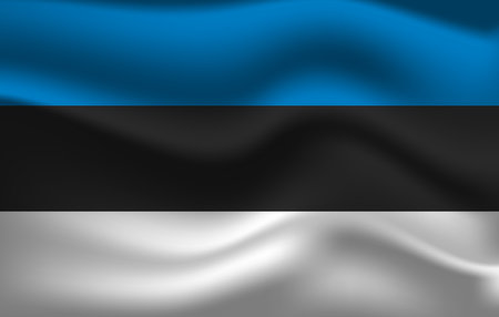 Flag of Estonia. Estonian national symbol in official colors. Template icon. Abstract vector backgroundのイラスト素材