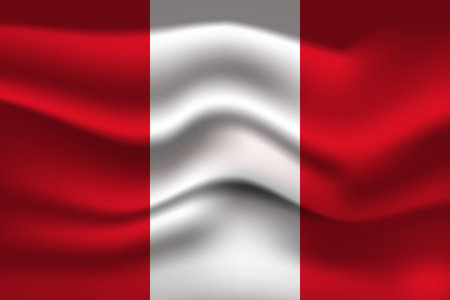Flag of Peru. Peruvian national symbol in official colors. Template icon. Abstract vector backgroundのイラスト素材