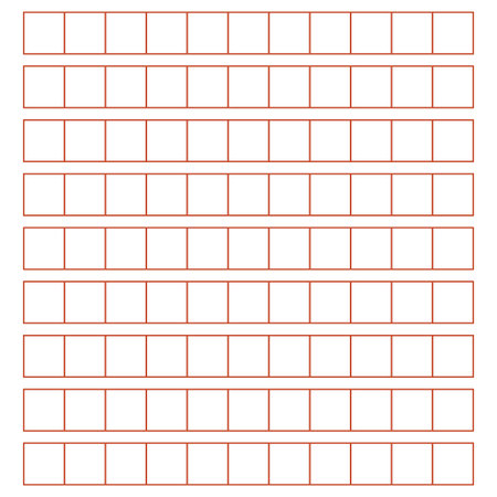 Workbook for writing hieroglyphs. Lined paper for printing. Geometric pattern for school. Realistic lined paper. Simulator for writing Chinese characters. Page of calligraphy exercises. Graph paperのイラスト素材