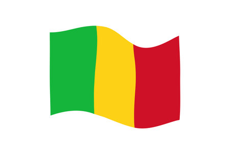Flag of Mali. National symbol in official colors. Template icon. Abstract vector backgroundのイラスト素材