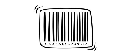 Barcode isolated on color background. Code stripes sticker. Barcode labels, customers qr codeのイラスト素材