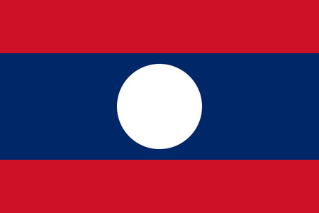 Flag of Laos. Laotian national symbol in official colors. Lao Peoples Democratic Republic Template icon. Vector backgroundのイラスト素材