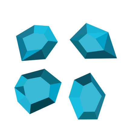 Cartoon stones. Rock stone isometric set. Green boulders, natural building block shapes, wall stones. 3d flat isolated illustration. Vector collectionのイラスト素材