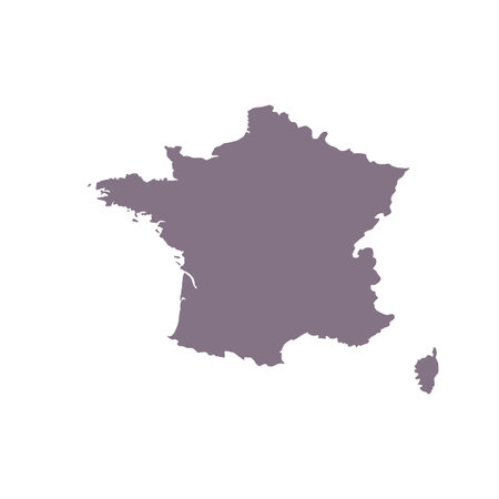 Map of France, sign silhouette. World Map Globe. Vector Illustration isolated on white background. Europe continentのイラスト素材