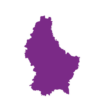 Map of Luxembourg, sign silhouette. World Map Globe. Vector Illustration isolated on white background. Europe continentのイラスト素材