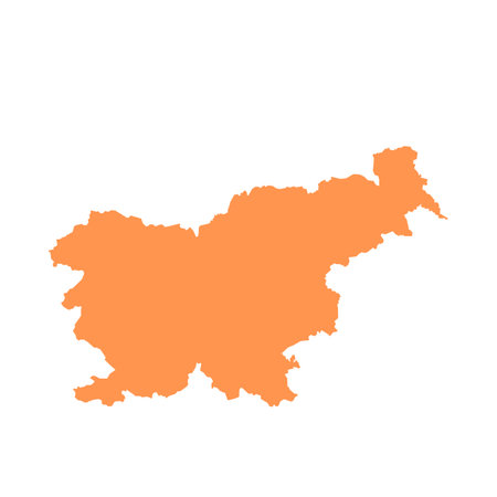 Map of Slovenia, sign silhouette. World Map Globe. Vector Illustration isolated on white background. Europe continentのイラスト素材