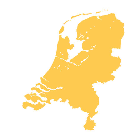 Map of Netherlands, sign silhouette. World Map Globe. Vector Illustration isolated on transparent background. Europe continentのイラスト素材