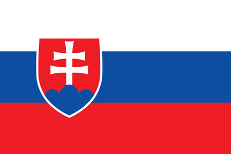 Flag of Slovakia. Slovak national symbol in official colors. Template icon. Vector backgroundのイラスト素材