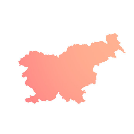 Map of Slovenia, sign silhouette. World Map Globe. Vector Illustration isolated on white background. Europe continentのイラスト素材