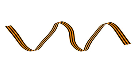 Set of St. George ribbon flat isolated on white background. Ribbon banner vector illustration. Symbol of great patriotic warのイラスト素材