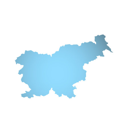 Map of Slovenia, sign silhouette. World Map Globe. Vector Illustration isolated on white background. Europe continentのイラスト素材