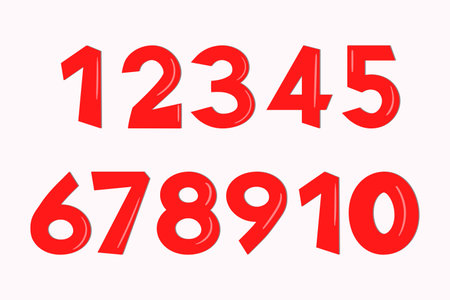 Set of colorful numbers. Vector illustration. Template elements for greeting card, web design. Mathematics educational children gameのイラスト素材