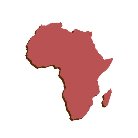 Map of Africa, sign silhouette. World Map Globe. Vector Illustration isolated on white background. African continentのイラスト素材