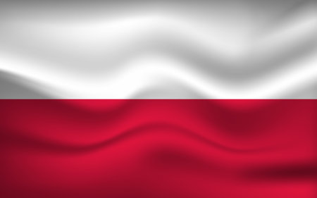 Flag of Poland. Polish national symbol in official colors. Template icon. Abstract vector backgroundのイラスト素材