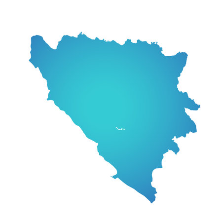 Map of Bosnia and Herzegovina, sign silhouette. World Map Globe. Vector Illustration isolated on white background. Europe continentのイラスト素材