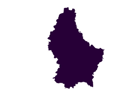 Map of Luxembourg, sign silhouette. World Map Globe. Vector Illustration isolated on white background. Europe continentのイラスト素材