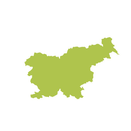 Map of Slovenia, sign silhouette. World Map Globe. Vector Illustration isolated on white background. Europe continentのイラスト素材