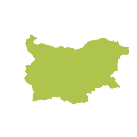 Map of Bulgaria, sign silhouette. World Map Globe. Vector Illustration isolated on white background. Europe continentのイラスト素材