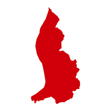 Map of Liechtenstein, sign silhouette. World Map Globe. Vector Illustration isolated on white background. Europe continentのイラスト素材