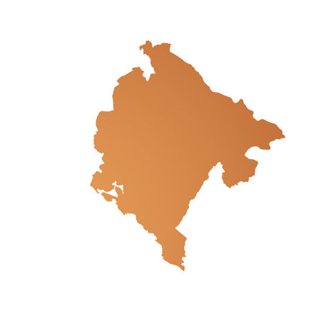 Map of Montenegro, sign silhouette. World Map Globe. Vector Illustration isolated on white background. Europe continentのイラスト素材