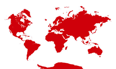 World Map, sign silhouette. World Map Globe. Vector Illustration isolated on transparent backgroundのイラスト素材