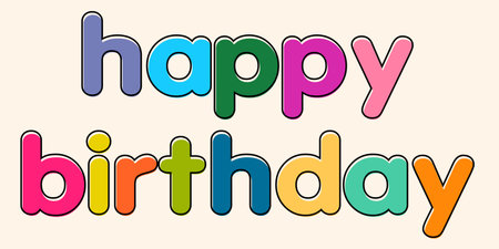 Happy Birthday vector background. Lettering invitation or greeting card. Vector illustrationのイラスト素材