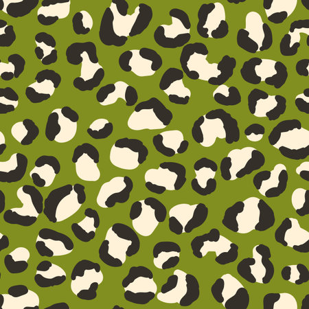 Abstract modern leopard seamless pattern. Animals trendy background. Color decorative vector stock illustration for print, card, postcard, fabric, textile. Modern ornament of stylized skinのイラスト素材