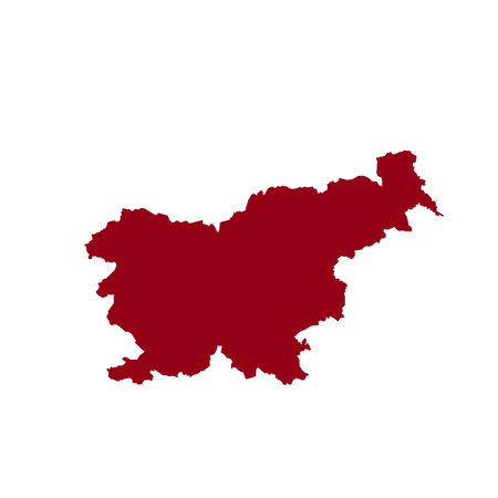 Map of Slovenia, sign silhouette. World Map Globe. Vector Illustration isolated on white background. Europe continentのイラスト素材