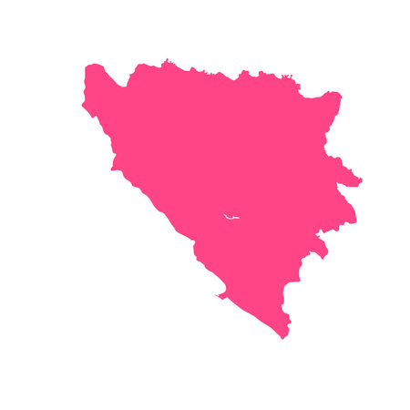 Map of Bosnia and Herzegovina, sign silhouette. World Map Globe. Vector Illustration isolated on white background. Europe continentのイラスト素材