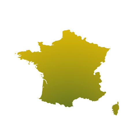 Map of France, sign silhouette. World Map Globe. Vector Illustration isolated on white background. Europe continentのイラスト素材